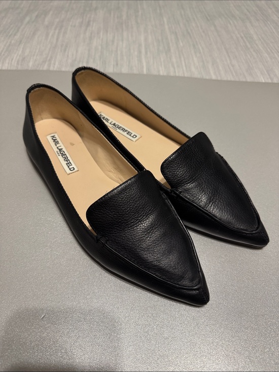 Karl Lagerfeld Shoes - Karl Lagerfeld Paris Destine Black Leather Loafers Flats Pointed Toe Size 8